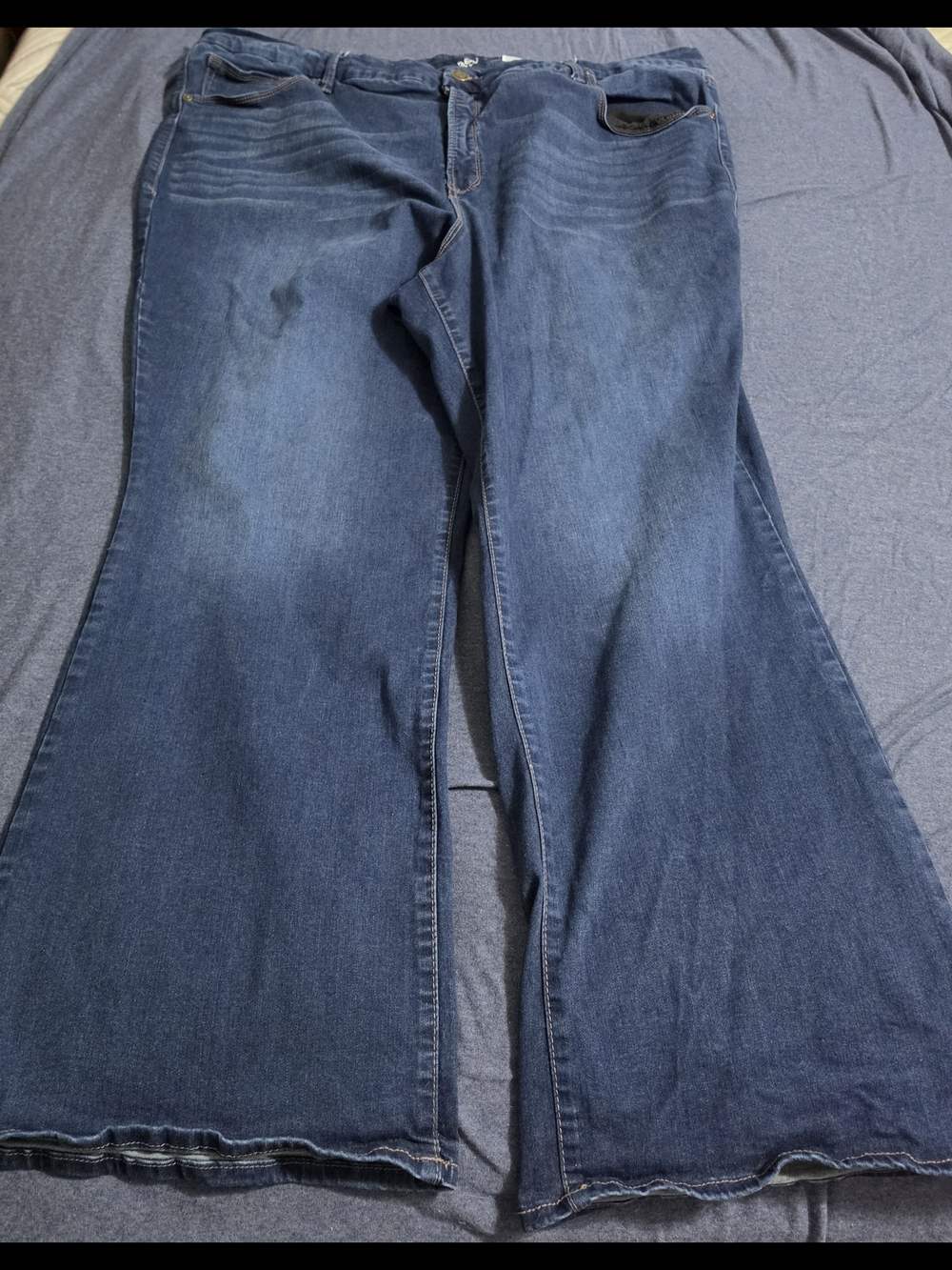 Terra & Sky Women’s Blue Flare Jeans - Classic Mid Wash